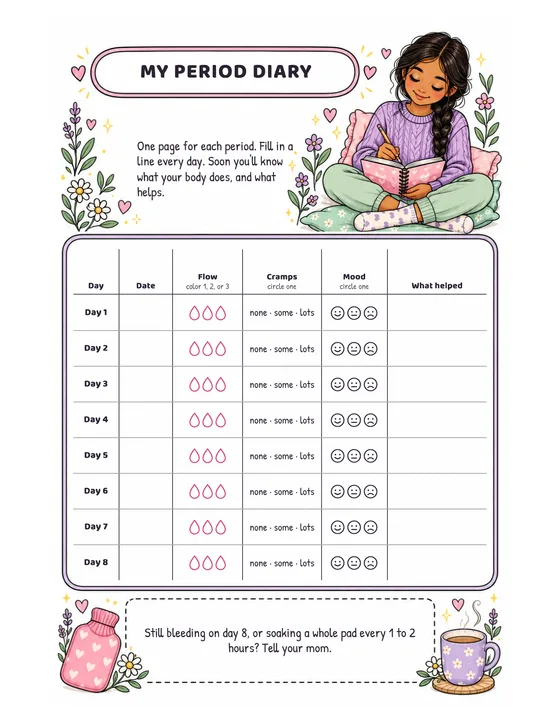 My Period Diary page
